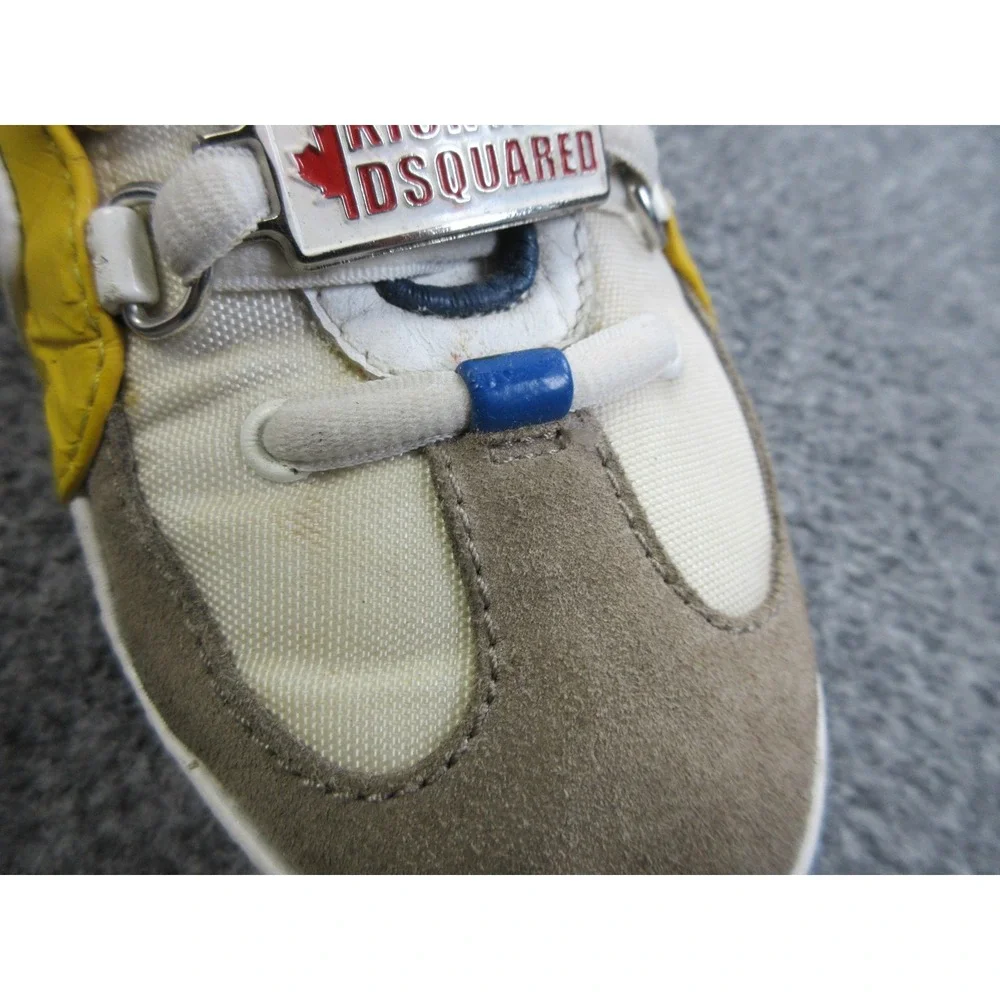 Dsquared2 Shoes Mens Size 39 White Yellow Blue Kick It‎ Made Italy 1964 Sneakers